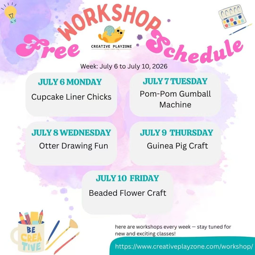 Art Workshop Poster - July 6 to July 10, 2026